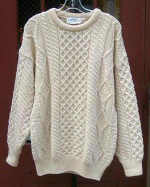Womens Fisherman Knit Sweater - Cardigan With Buttons
